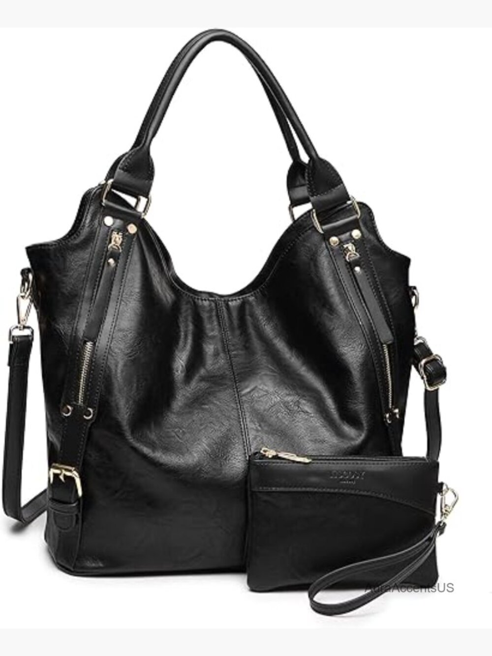 Tote Bag Hobo Shoulder Crossbody PU Leather Handbag with Adjustable Strap Large
